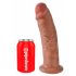 King Cock 10 - velik dildo z objemko (25 cm) - temno naraven 