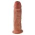 King Cock 10 - velik dildo z objemko (25 cm) - temno naraven 