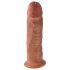 King Cock 10 - veliki dildo z vakuumskim držalom (25 cm) - temno naravna barva