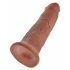 King Cock 10 - velik dildo z objemko (25 cm) - temno naraven 