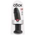 King Cock 10 - velik dildo z objemko (25 cm) - črn 