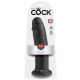 King Cock 10 - velik dildo s priseskom (25 cm) - črna