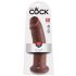 King Cock 10 - velik dildo z objemko (25 cm) - rjav 