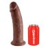 King Cock 10 - velik dildo z objemko (25 cm) - rjav 