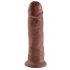 King Cock 10 - velik dildo z objemko (25 cm) - rjav 