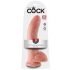 King Cock 9 - velik pripenjalni, testisni dildo (23 cm) - naravni 