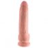 King Cock 9 - velik pripenjalni, testisni dildo (23 cm) - naravni 