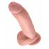 King Cock 9 - velik dildo s priseskom, s testisi (23 cm) - naravno