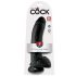 King Cock 9 - velik vibrator z objemko za testise (23 cm) - črn 