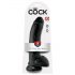 King Cock 9 - velik dildo s prisesalno bazo in modi (23 cm) - črn