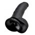 King Cock 9 - velik dildo s prisesalno bazo in modi (23 cm) - črn