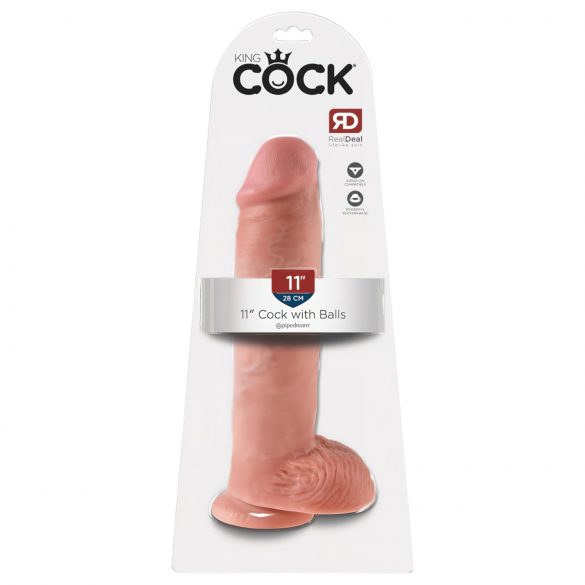 Kraljevski penis 11 - prisesalni dildo z moda (28 cm) - naraven