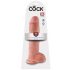 King Cock 11 - velik vibrator s prijemalom za testise (28 cm) - naravni 