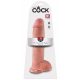 King Cock 11 - velik vibrator s prijemalom za testise (28 cm) - naravni 