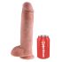 King Cock 11 - velik vibrator s prijemalom za testise (28 cm) - naravni 