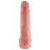 King Cock 11 - velik vibrator s prijemalom za testise (28 cm) - naravni 