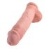 King Cock 11 - velik vibrator s prijemalom za testise (28 cm) - naravni 