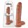 King Cock 11 - prisesajo dildó z modabili (28 cm) - temno naravno