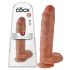 King Cock 11 - prisesajo dildó z modabili (28 cm) - temno naravno