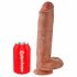 King Cock 11 - prisesajo dildó z modabili (28 cm) - temno naravno