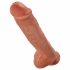 King Cock 11 - prisesajo dildó z modabili (28 cm) - temno naravno