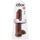 King Cock 11 - velika sesalna dildo s modniki (28 cm) - rjava