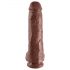 King Cock 11 - velika sesalna dildo s modniki (28 cm) - rjava