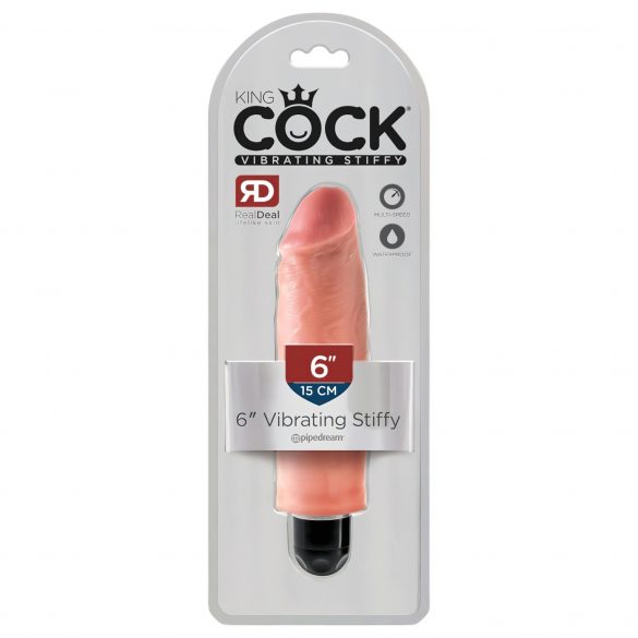 King Cock 6 Stiffy - vodoodporen, realističen vibrator (15 cm) - naravni 