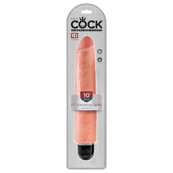 King Cock 10 Stiffy - vodoodporen, realističen vibrator (25 cm) - naravni 