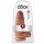 King Cock 9 Chubby - pripenjalni, testisni dildo (23 cm) - temno naraven 