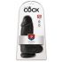 King Cock 9 Chubby - pripenjalni, testisni dildo (23 cm) - črn 