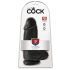 King Cock 9 Chubby - dildo s prisesalno osnovo in modi (23 cm) - črn