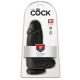 King Cock 9 Chubby - pripenjalni, testisni dildo (23 cm) - črn 