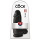 King Cock 9 Chubby - prisesek z dresnikom, seski dildo (23 cm) - črna