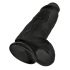 King Cock 9 Chubby - pripenjalni, testisni dildo (23 cm) - črn 