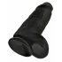 King Cock 9 Chubby - dildo s prisesalno osnovo in modi (23 cm) - črn