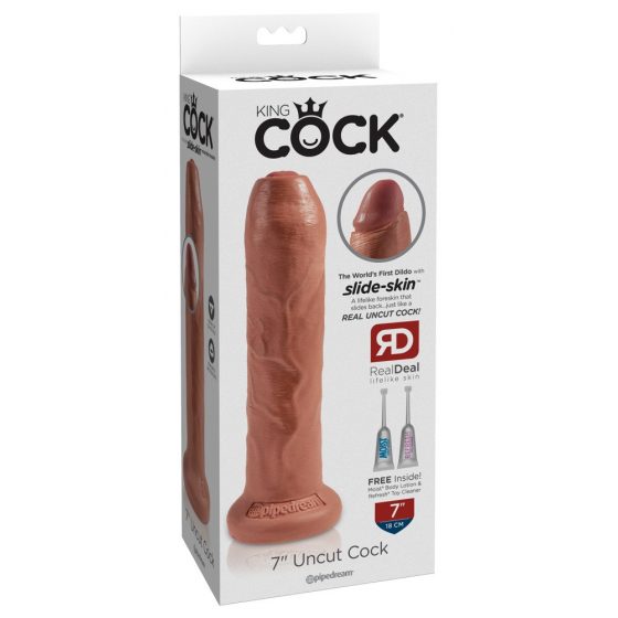 King Cock 7 Foremanator - realistični dildo (18 cm) - temno naraven