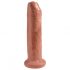 King Cock 7 - realistični dildo (18 cm) - temna naravna barva