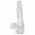 King Cock Clear 6 - majhen dildo s testisi (15 cm) 