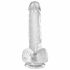 King Cock Clear 6 - majhen dildo s testisi (15 cm) 