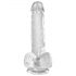 King Cock Clear 6 - majhen dildo s testisi (15 cm) 