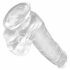 King Cock Clear 6 - majhen dildo s testisi (15 cm) 