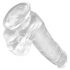 King Cock Clear 6 - majhen dildo s testisi (15 cm) 