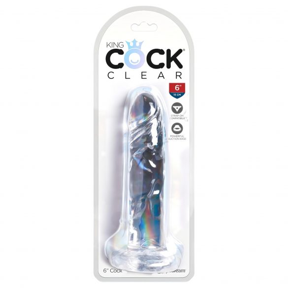 King Cock Clear 6 - lepljivi dildo (15 cm) 