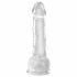 King Cock Clear 7 - pripenjalni, testisni dildo (18 cm) 