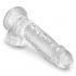 King Cock Clear 7 - pripenjalni, testisni dildo (18 cm) 