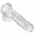 King Cock Clear 7 - pripenjalni, testisni dildo (18 cm) 