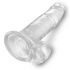 King Cock Clear 7 - pripenjalni, testisni dildo (18 cm) 