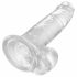 King Cock Clear 7 - pripenjalni, testisni dildo (18 cm) 