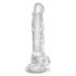 King Cock Clear 8 - pripenjalni, testisni dildo (20 cm) 